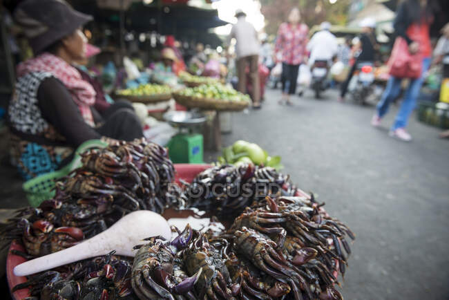 Mercado callejero, Phnom Penh, Camboya, Indochina, Asia - foto de stock