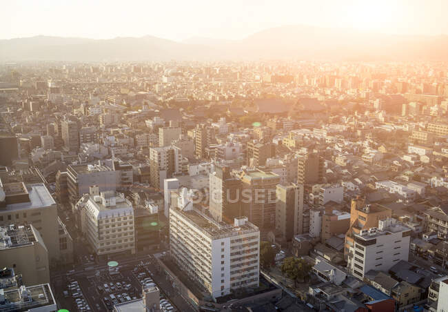 Vista aérea de la ciudad, Kioto, Japón - foto de stock
