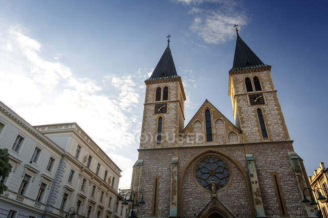 Catedral de Jesus Sagrado Coração, Sarajevo, Bósnia e Herzegovina — Fotografia de Stock