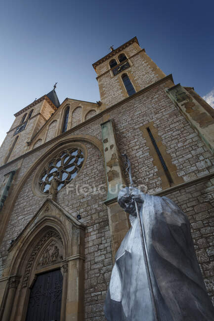 Detalhe da Catedral de Jesus Sagrado Coração, Sarajevo, Bósnia e Herzegovina — Fotografia de Stock