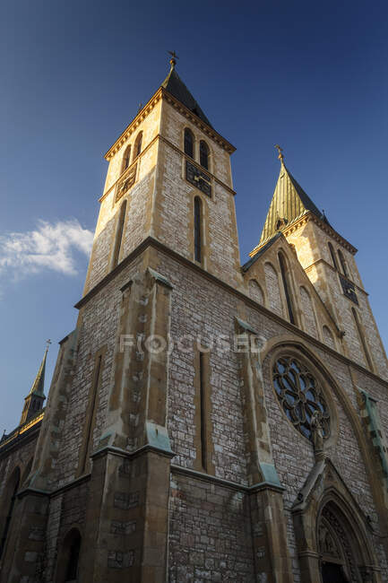 Détail de la cathédrale du Sacré-Cœur de Jésus, Sarajevo, Bosnie-Herzégovine — Photo de stock