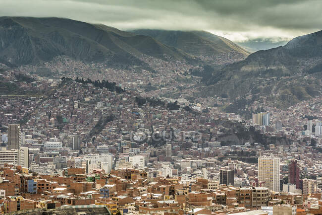 Vista a distanza di La Paz, Bolivia, Sud America — Foto stock