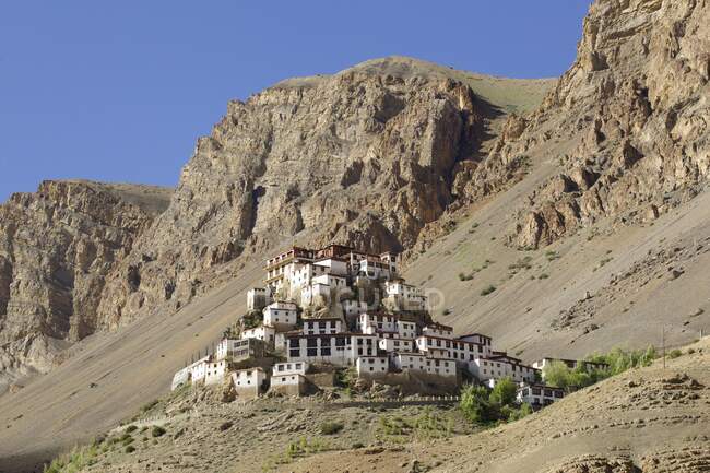 Monastère de Ki Gompa dans l'Himalaya, Kibber, Himachal Pradesh, Inde — Photo de stock