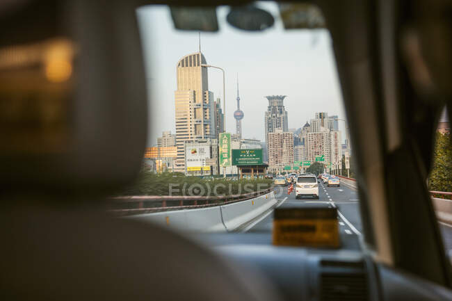 Taxi journey, Shanghai, Shanghai Municipality, China — Stock Photo