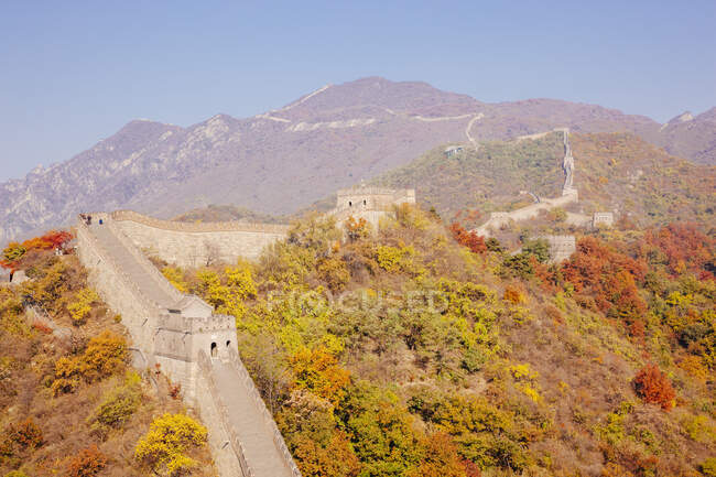 Vue de la Grande Muraille de Chine, section Mutianyu, comté de Huairou, Chine — Photo de stock
