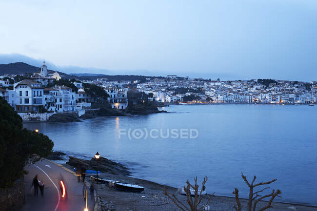 View of Cadaques at dusk, Costa Brava, Spain — Stock Photo