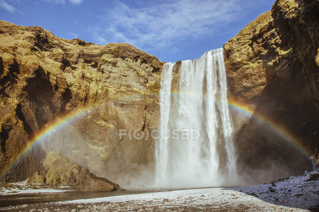 Landscape Skogafoss waterfall, Iceland — Stock Photo
