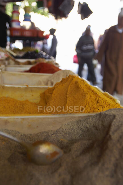 Mercato delle spezie, Piazza Djemaa el Fna, Marrakech, Marocco — Foto stock