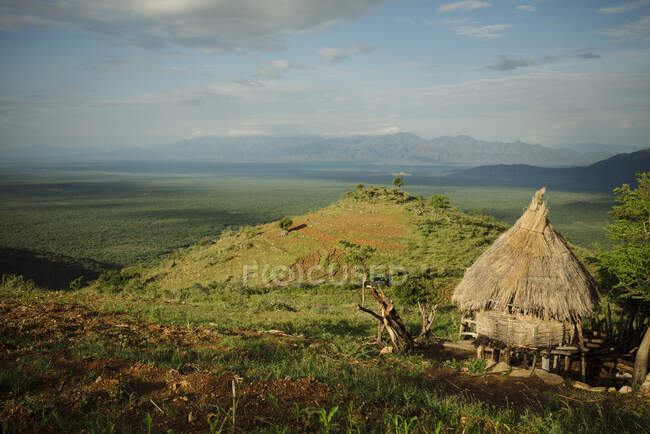 Paisaje cerca de Konso, Valle del Omo, Etiopía - foto de stock
