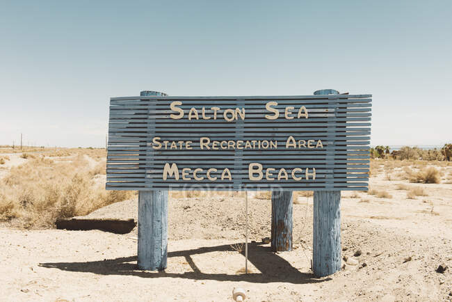 Luogo segno, Salton Sea, California, Stati Uniti d'America — Foto stock