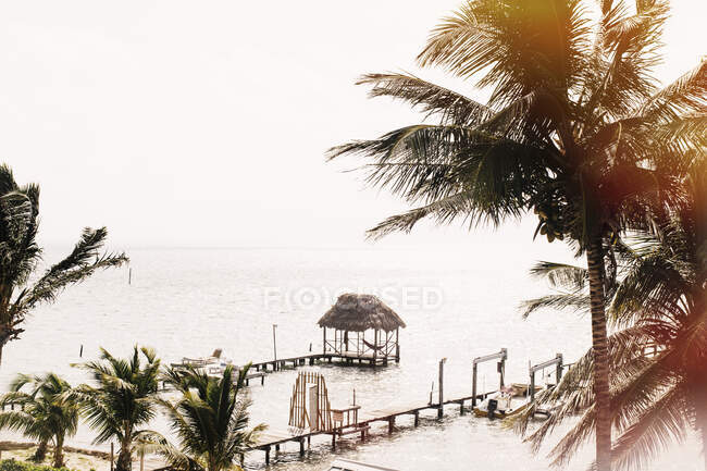 Vista del molo, Caye Caulker, Belize — Foto stock