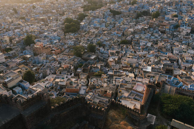 Fuerte Mehrangarh, Ciudad vieja azul, Jodhpur, Rajastán, India - foto de stock