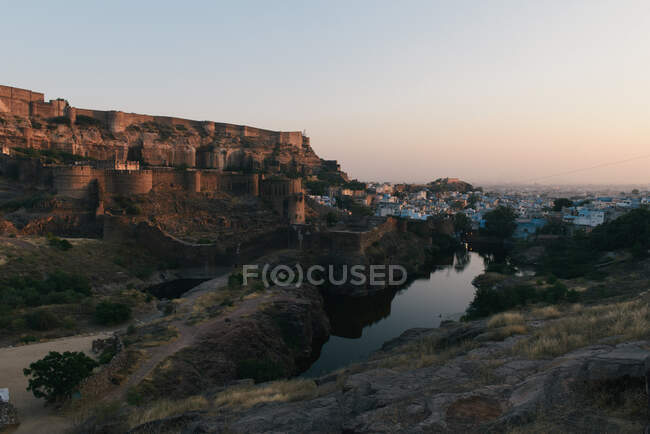 Лінія Зіп, форт Мехрангарх, Джодхпур, Раджастхан, Індія — стокове фото