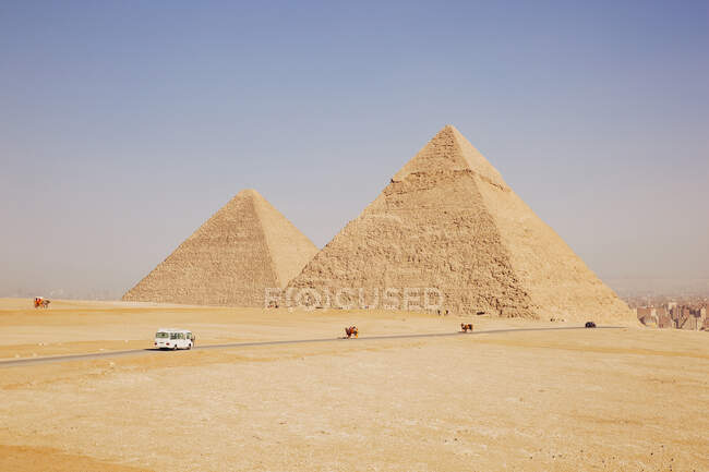 Grande pirâmide e pirâmide de Khafre, Gizé, Egito — Fotografia de Stock