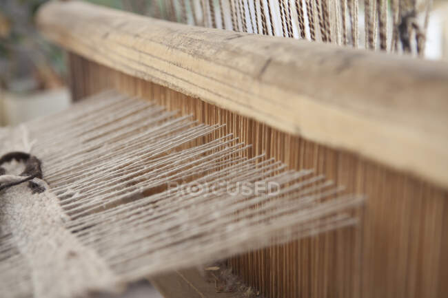Weaving loom, close-up — Stock Photo