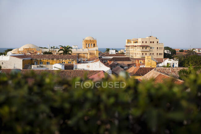 Blick auf Dächer und Skyline, Cartagena, Kolumbien, Südamerika — Stockfoto