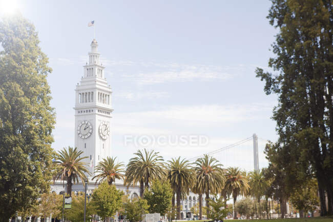 Вид на часовую башню в порту Сан-Франциско, Калифорния, США — стоковое фото