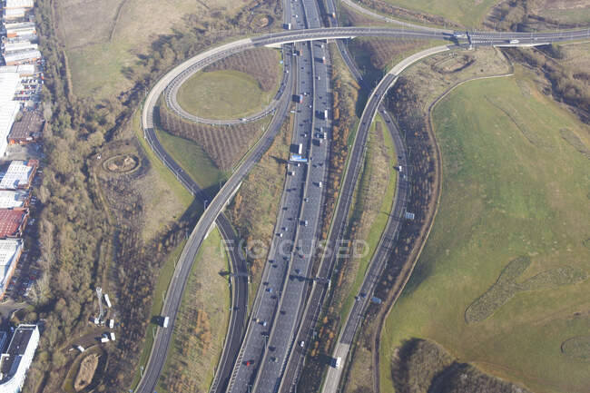 Overhead view of motorway, London, UK — Stock Photo