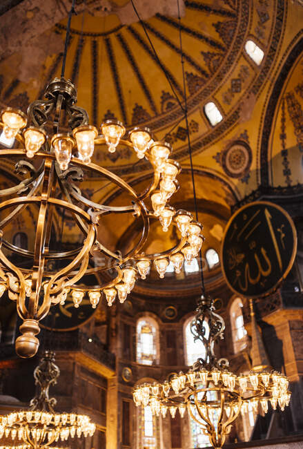 Interno di Hagia Sophia (Aya Sofya), Sultanahmet, Istanbul, Turchia — Foto stock