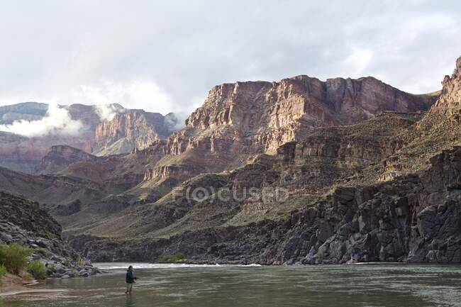 Person wading in Colorado River, Grand Canyon, Arizona, USA — Stock Photo