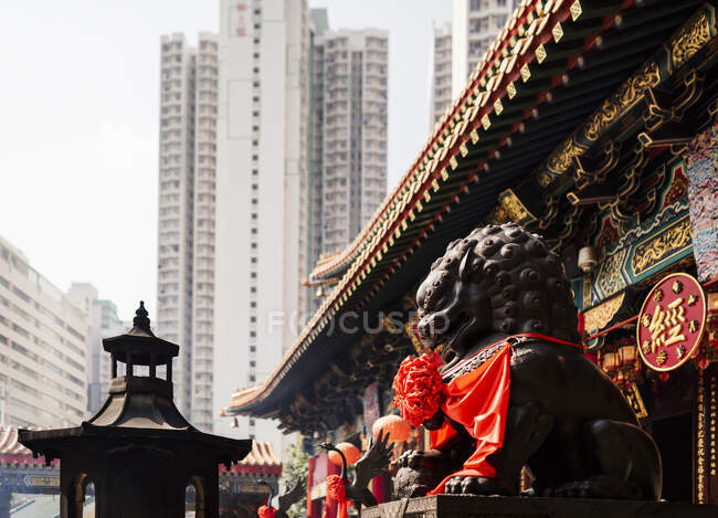 Вигляд храму Вонг Тай Сін, Коулун, Гонконг, Китай — стокове фото