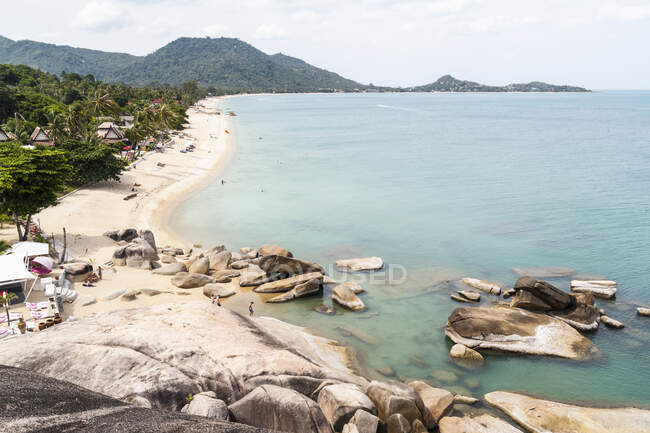 Vista ad alto angolo di rocce e costa, Koh Samui, Thailandia — Foto stock