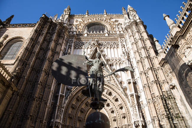 Low angle view of the statue Giraldillo, Seville Cathedral, Seville — Stock Photo