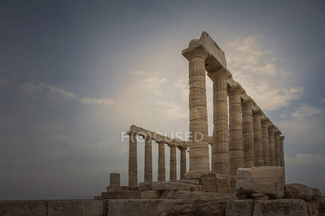Temple de Poséidon au Cap Sounion, Athènes, Grèce — Photo de stock