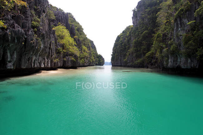High angle view of secluded lagoon, El Nido, Palawan Island, Philippines — Stock Photo