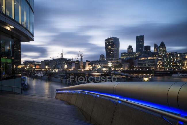 Cityscape and river Thames from More London Place, London, UK — Stock Photo