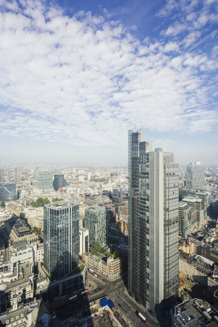 Blick auf die Stadt vom The Gherkin, London, UK — Stockfoto