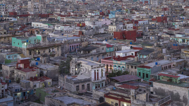 High angle cityscape of Old Havana, Havana, Cuba — Stock Photo