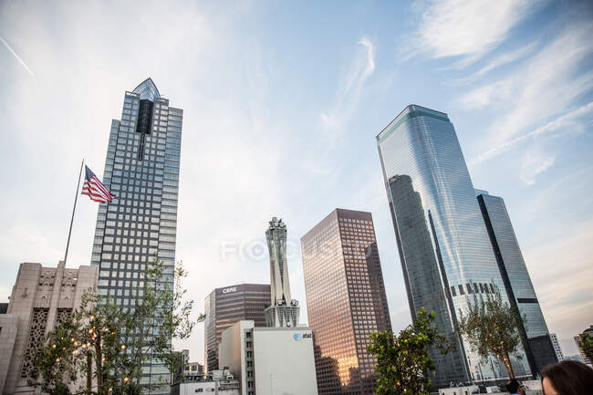Skyscraper skyline, baixa de Los Angeles, Califórnia, EUA — Fotografia de Stock