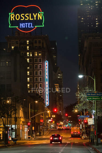 Neon hotel sign Los Angeles, California, USA — Stock Photo