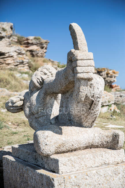 Escultura antigua en Kaliakra, Bulgaria - foto de stock