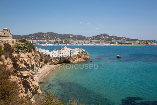 Erhöhter Blick auf die Altstadt, Ibiza, Spanien — Stockfoto