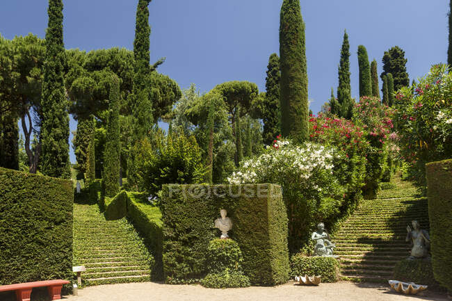 Jardins Santa Clotilde em Lloret de Mar, Costa Brava, Espanha — Fotografia de Stock