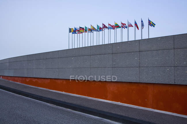 Bandeiras dos Estados-Membros, Conselho da Europa, Estrasburgo, França — Fotografia de Stock