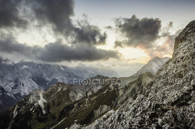 Monte Hochwanner, Monti Wetterstein, Baviera — Foto stock