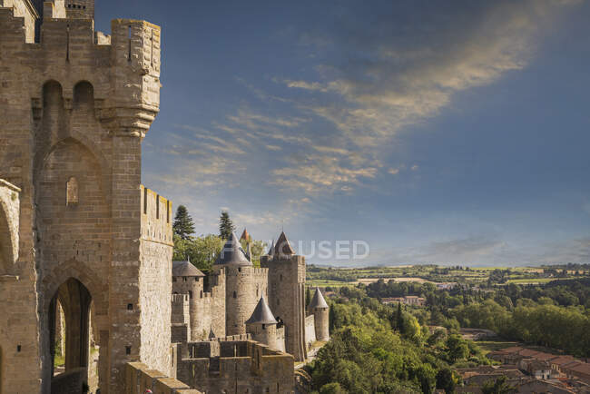 Ciudad fortificada medieval de Carcasona, Francia - foto de stock