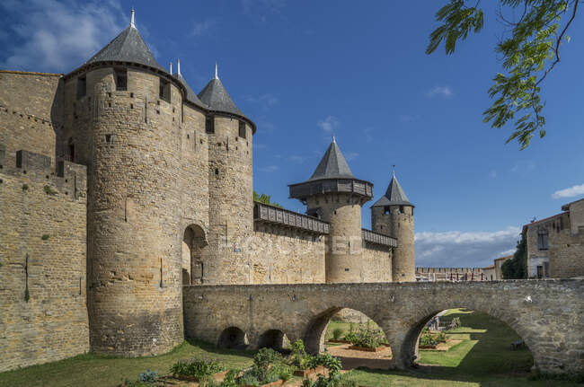 Città fortificata medievale di Carcassonne, Francia — Foto stock