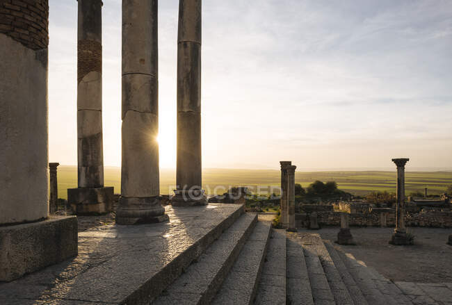 Ruínas romanas de Volubilis, Meknes, Marrocos, Norte da África — Fotografia de Stock