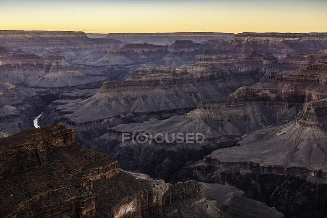 Vista elevada do pôr do sol de South Rim, Grand Canyon National Park, A — Fotografia de Stock