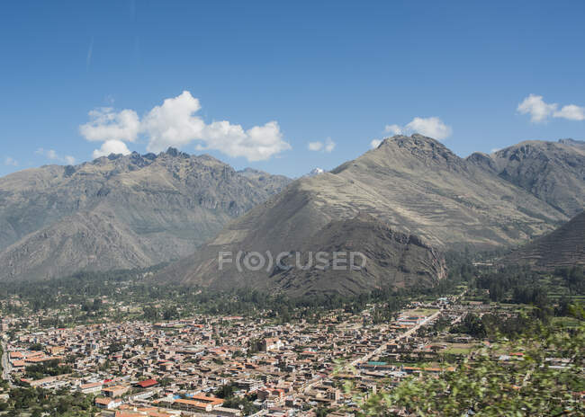 Вид на город Куско из Саксайуамана, Перу — стоковое фото