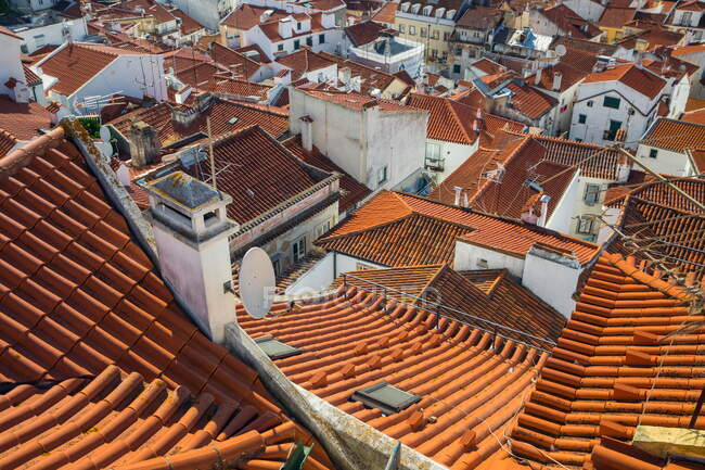 View from above rooftops, Lisbon, Portugal — Stock Photo
