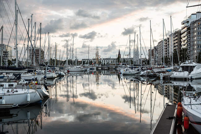 Ostend Harbour, Belgium at sunset — Stock Photo