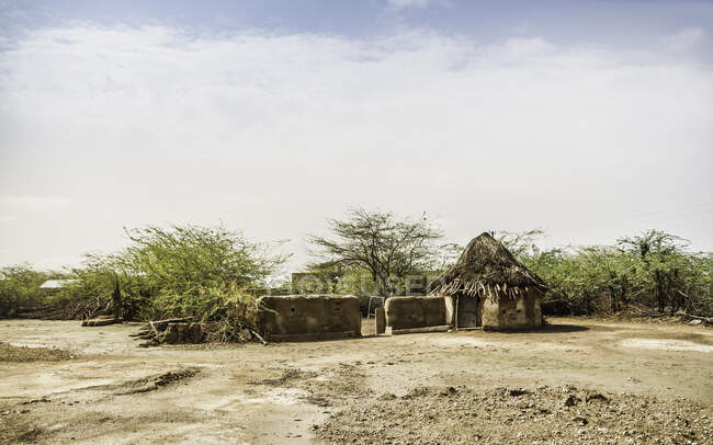 Mud house in village, Jodhpur, Rajasthan, India — Stock Photo