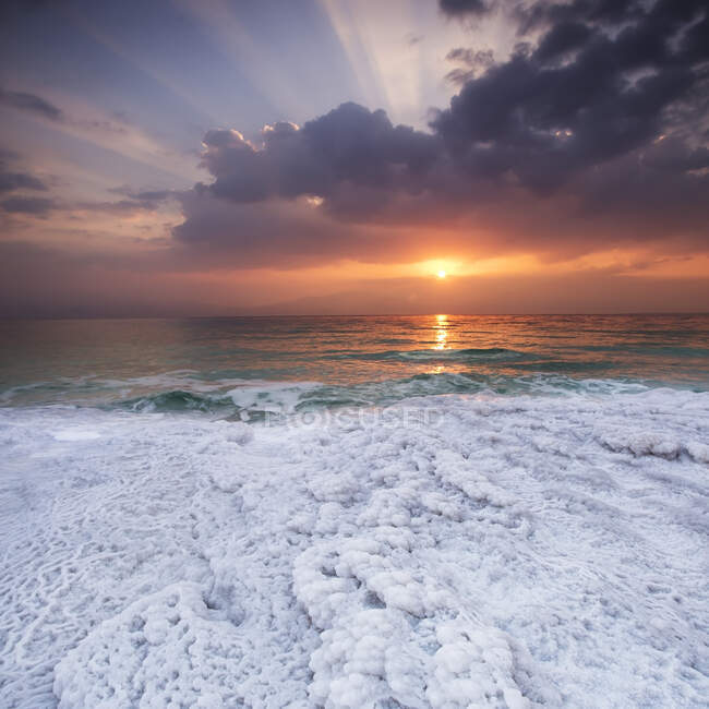 Lever de soleil sur la mer Morte, Mitzpe-Shalom, Palestine — Photo de stock