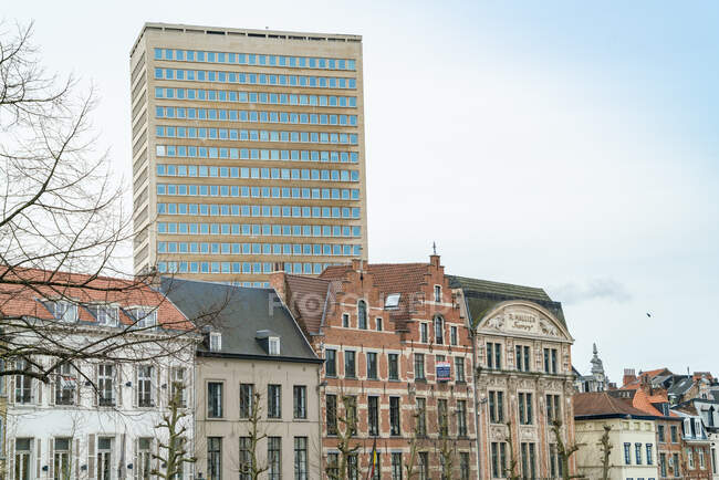 Belgien, Brüssel, Stadt Brüssel, Fassaden von Altstadthäusern — Stockfoto
