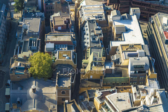 Великобритания, Англия, Лондон, Вид с воздуха на крыши — стоковое фото